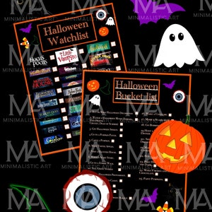 Halloween Bucket List and Halloween Movie List (Kids)