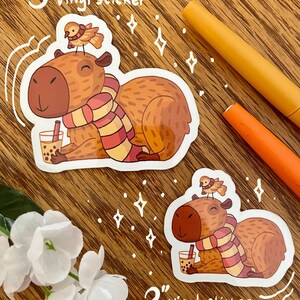 Boba Capybara Vinyl Sticker