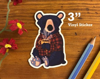 Kaffeebär Vinyl Sticker
