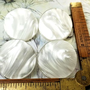 Pearly White Shank Buttons: 27.8mm Faux Mother Pearl, Textured, Swirl 03-345-26