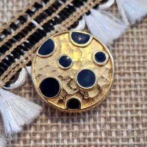 Gold sewing buttons with blue polka dot inlay, for Navy Suit. | Gift for Fashionista