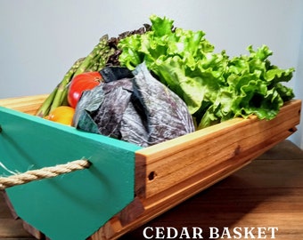 Cedar Garden Basket by NestedAloftArtisans - Baby Organizer -Wood Basket - Magazine - Handmade-  Flower Basket - Kitchen - Gift - Home