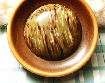 Celluloid X-Large Button 42.7mm Golden Marbled Statement | Art Deco Clothing Embellishment | Collector Button 05-354-26