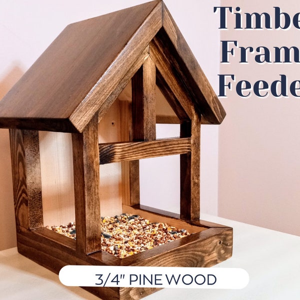 Timber Frame Birdfeeder by NestedAloftArtisans - Modern - Pavilion - Wood beam - Gift idea, Picnic Shelter, Bird Feeder, Nature, Fall