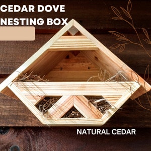 DOVE NESTING BOX by NestedAloftArtisans • Wren Bird House • Cedar • Eco Friendly • Minimalist / Modern • Yard art • Home • Gift • 1000