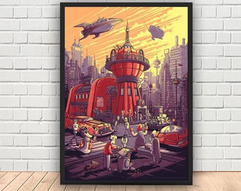 Futurama Poster, Canvas Wall Art Decor, Canvas Art Print, Famaliy Home Decor