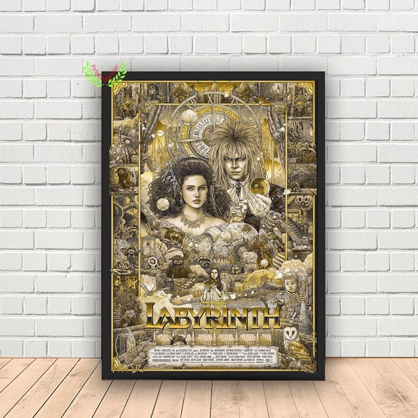 Labyrinth Movie Poster, Canvas Wall Art Decor, Canvas Art Print, Famaliy Home Decor