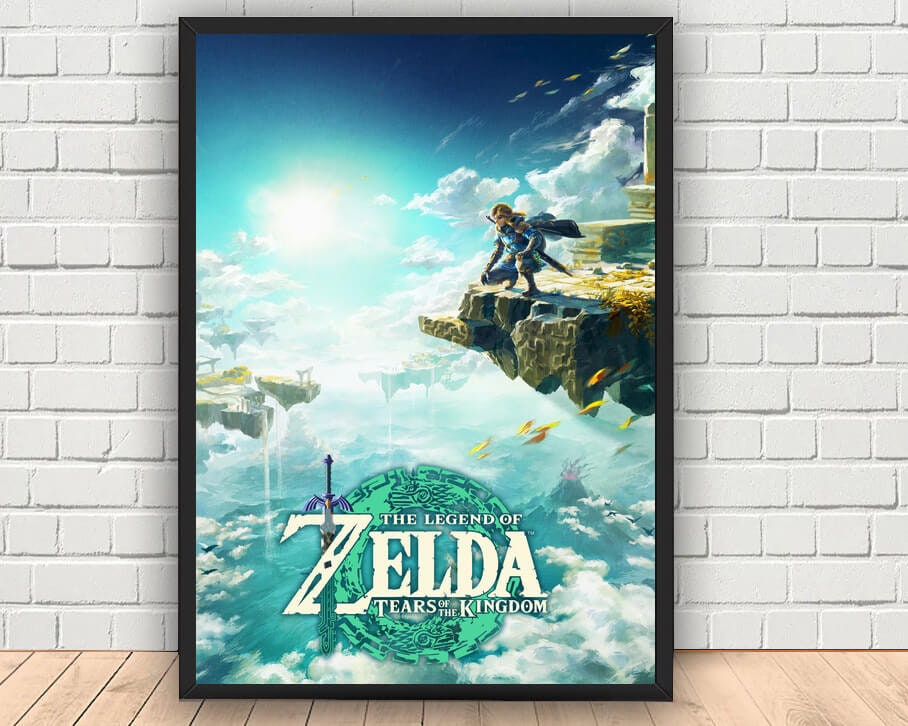 ZELDA TEARS OF THE KINGDOM TOTK LINK ULTRA HAND 13x19 FRAMED GELCOAT POSTER  GIFT