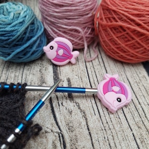 Needle stoppers for knitting needles as stitch stoppers, knitting accessories