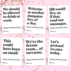 Cartes drôles de Saint-Valentin pour collègue de travail, Saint-Valentin à imprimer au bureau, Cadeaux de la Saint-Valentin sur le lieu de travail, pour collègues et employés, Cartes humoristiques pour le travail