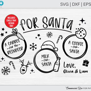 Santa Tray SVG: Christmas Cookie Plate, Milk Platter (Digital File)
