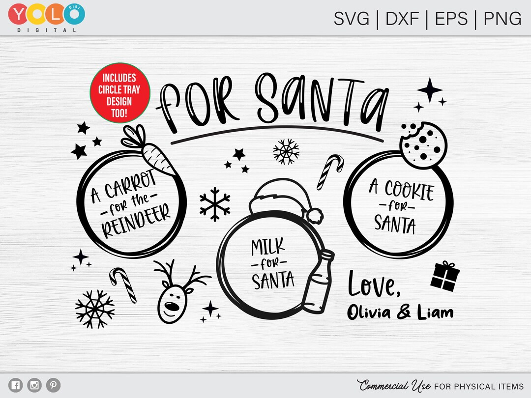 Santa Tray SVG Cookies for Santa Tray SVG Santa Tray Digital Etsy
