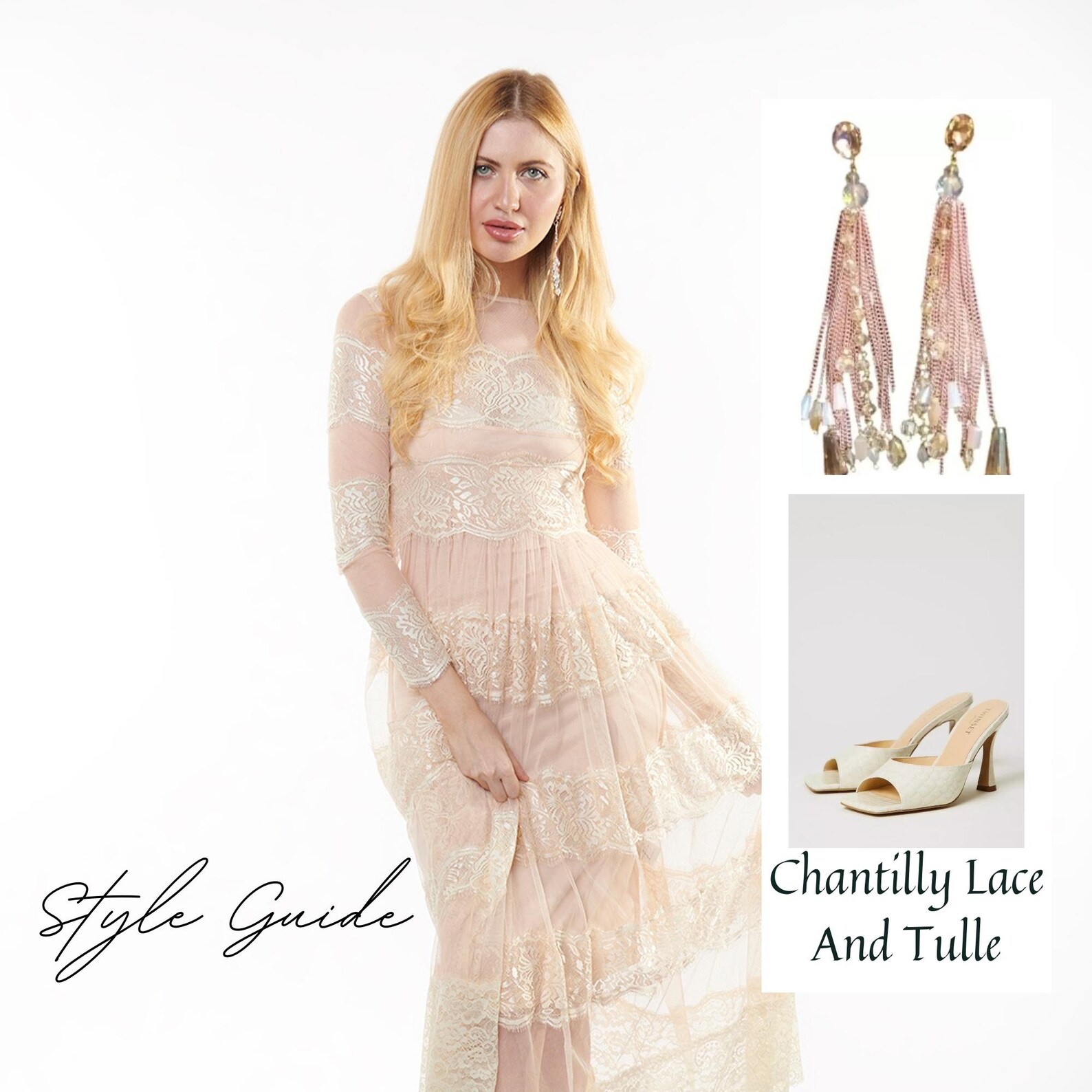 Elegant Chantilly Lace and Tulle Designer Dress Perfect for Weddings ...