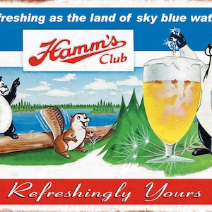 Hamm&#39;s Club Beer Retro Tin Sign (A1412)