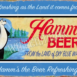 Hamm&#39;s Beer Retro Tin Sign (A2082)