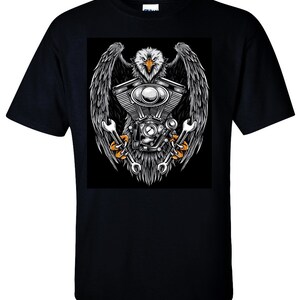 Biker Mechanic Eagle Motor Tee