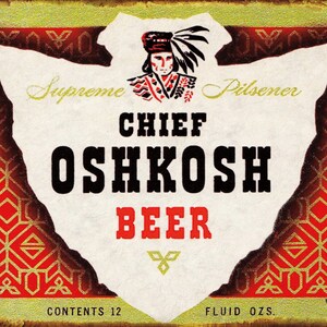 Chief Oshkosh Beer Tin Sign (A1360)