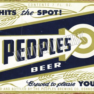 Peoples Beer Tin Sign (A2314)