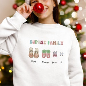Personalized Christmas Sweater Sweatshirt Pregnancy Announcement Gift Future Big Sister Future Big Brother Family is growing