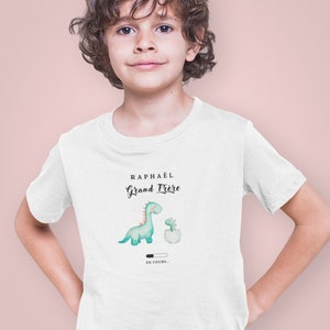 Personalisiertes Kinder-T-Shirt Zukünftiger großer Bruder Benutzerdefiniertes Dinosaurier-T-Shirt Zukünftiger großer Bruder-T-Shirt Schwangerschaftsankündigung Zukünftiger Bruder