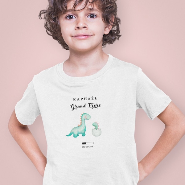 T-shirt Enfant Personnalisé Futur Grand Frère Tshirt Personnalisé Dinosaure Tee Shirt Futur Grand Frère Annonce Grossesse Futur Frère