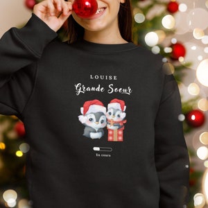 Sweat-shirt Pull de Noel Personnalisé Cadeau Future Grande Soeur Annonce Grande Soeur En-cours Bientôt Grande Soeur image 1