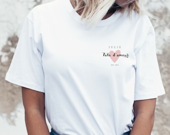 Tshirt Annonce Grossesse Tata, Cadeau Personnalisé Tata, Tee Shirt Tata de Coeur, Annonce Future Tante, Annonce Grossesse Tante