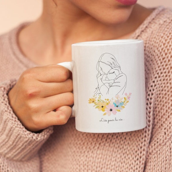 Mom Gift, Personalized Mom Mug, Mother's Day Gift, Watercolor Flower Ceramic Mug, Happy Mother's Day, Personalized Mom Gift