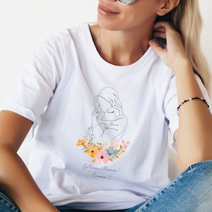 Personalisiertes Mama-Geschenk, alles Gute zum Muttertag, personalisiertes Mama-T-Shirt, Mama-Baby-T-Shirt, Muttertagsgeschenk, Mama-Geburtstag