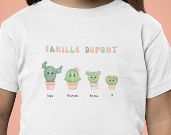 Tee Shirt Future Grande Soeur, Annonce Future Grande Soeur, La Famille s'agrandit, Annonce de grossesse grande soeur, Famille cactus