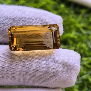 Citrine naturelle brandy AAA + 18,50 crt octogone taillé en vrac pour la fabrication de bijoux