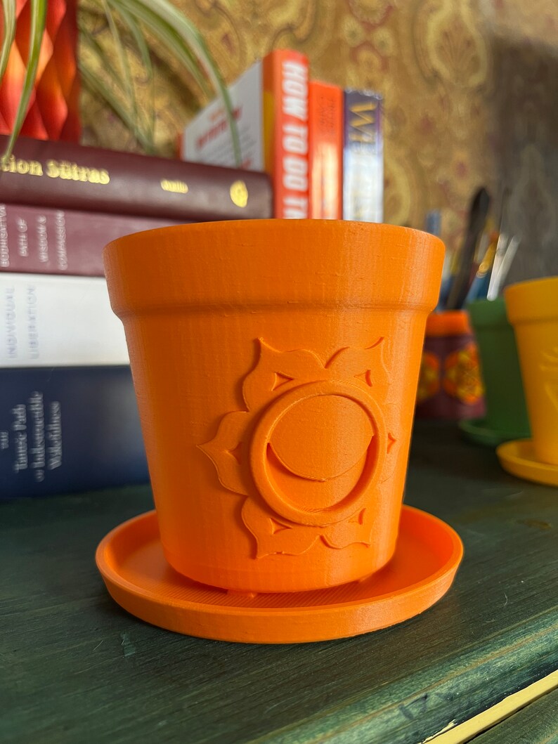 Chakra Pot Set | Embossed 3D Printed Plant Pots - Etsy