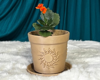 Sun Planter | Embossed 3D Printed Plant Pot