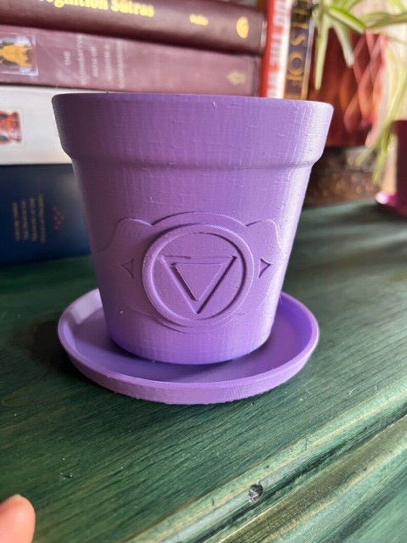 Chakra Pot Set | Embossed 3D Printed Plant Pots - Etsy