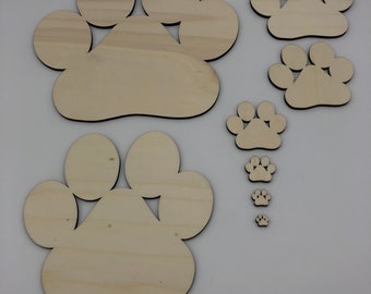 Holz Hundepfote Hundetatze für dein DIY Projekt in Verschiedenen Größen