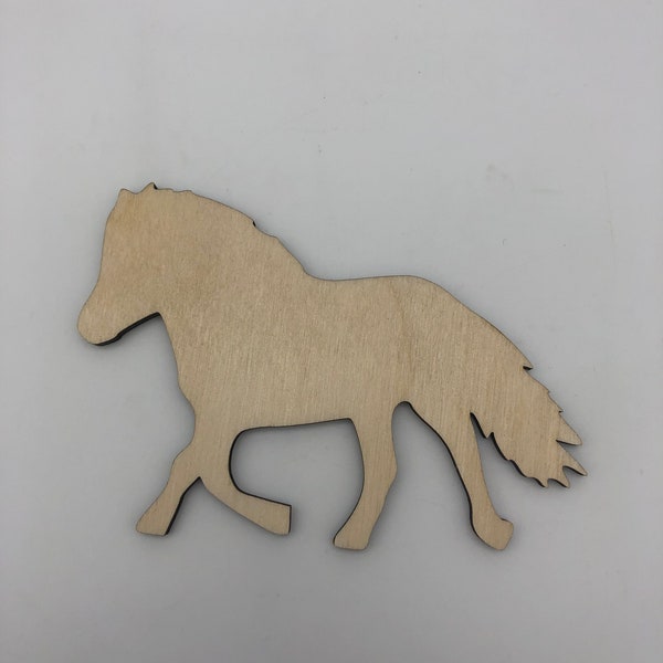 Shetland Silhouette Pony Holz für dein DIY Projekt in verschiedenen Größen