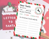printable Christmas list- Printable Santa list- printable Christmas- Santa list- Christmas list-pdf-instant download-digital download