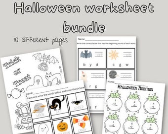 印刷可能なハロウィーンのワークシート - 学校 - ホームスクール - 幼稚園 - アクティビティシート