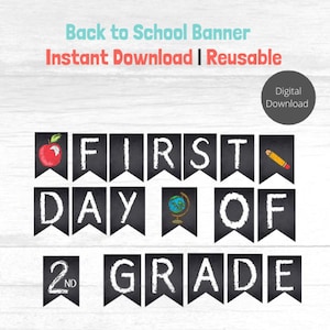 First Day of School Banner, printable back to school banner, first day of school banner, first day of school decor, back to school,