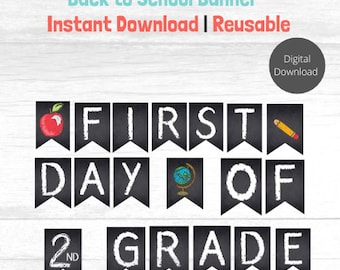 First Day of School Banner, printable back to school banner, first day of school banner, first day of school decor, back to school,