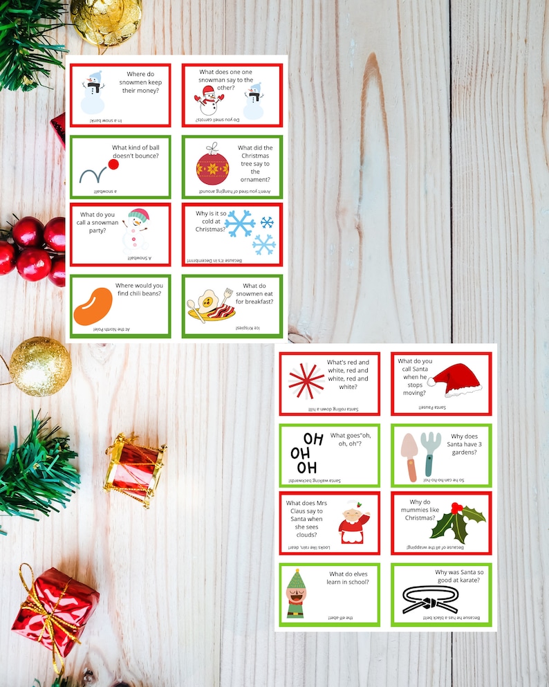 Printable Christmas Kids Lunch Box Jokes-printable School Notes-kids ...