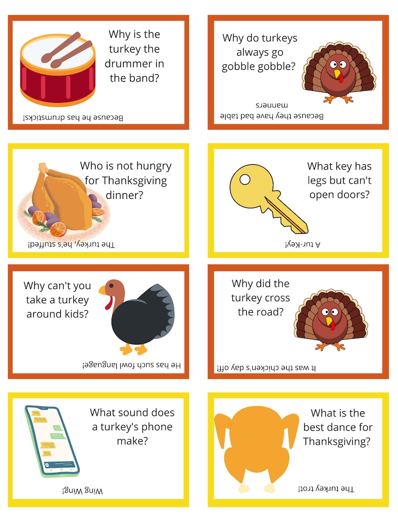 Printable Thanksgiving Kids Lunch Box Jokes-printable School Notes-kids ...