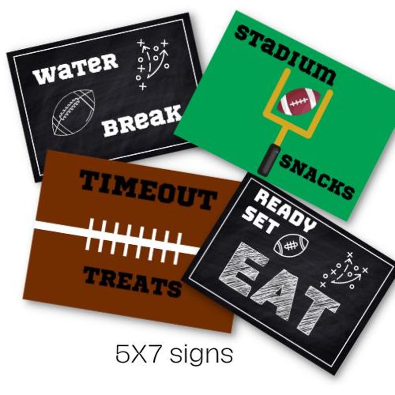 Printable Football Party Signs, Game Day Decor (digital Download) - Etsy