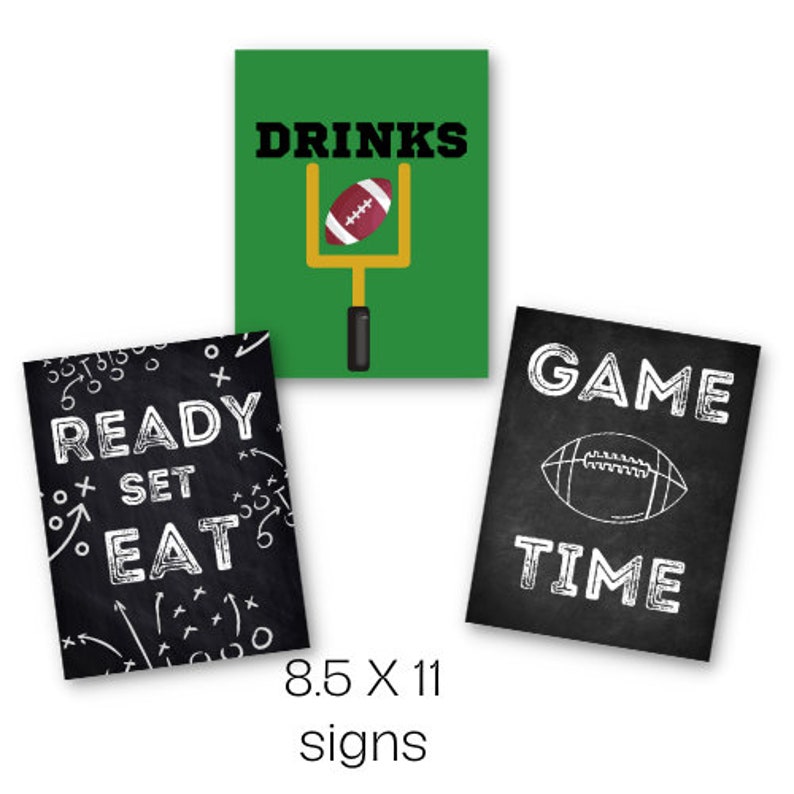 Printable Football Party Signs, Football Printable Decor, Super Bowl