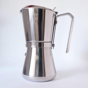 Large Stainless Steel Coffee Maker Carlo Giannini, Huge Giannina 12/9 Cup Stovetop Moka Pot Espresso Maker, Gift for Coffee Lovers