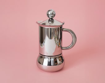 Vintage Rare Collectible Coffee Moka Pot, Mid-Century Modern Frabosk Geometric Stovetop Espresso Maker Made in Italy, Gift for Coffee Lovers
