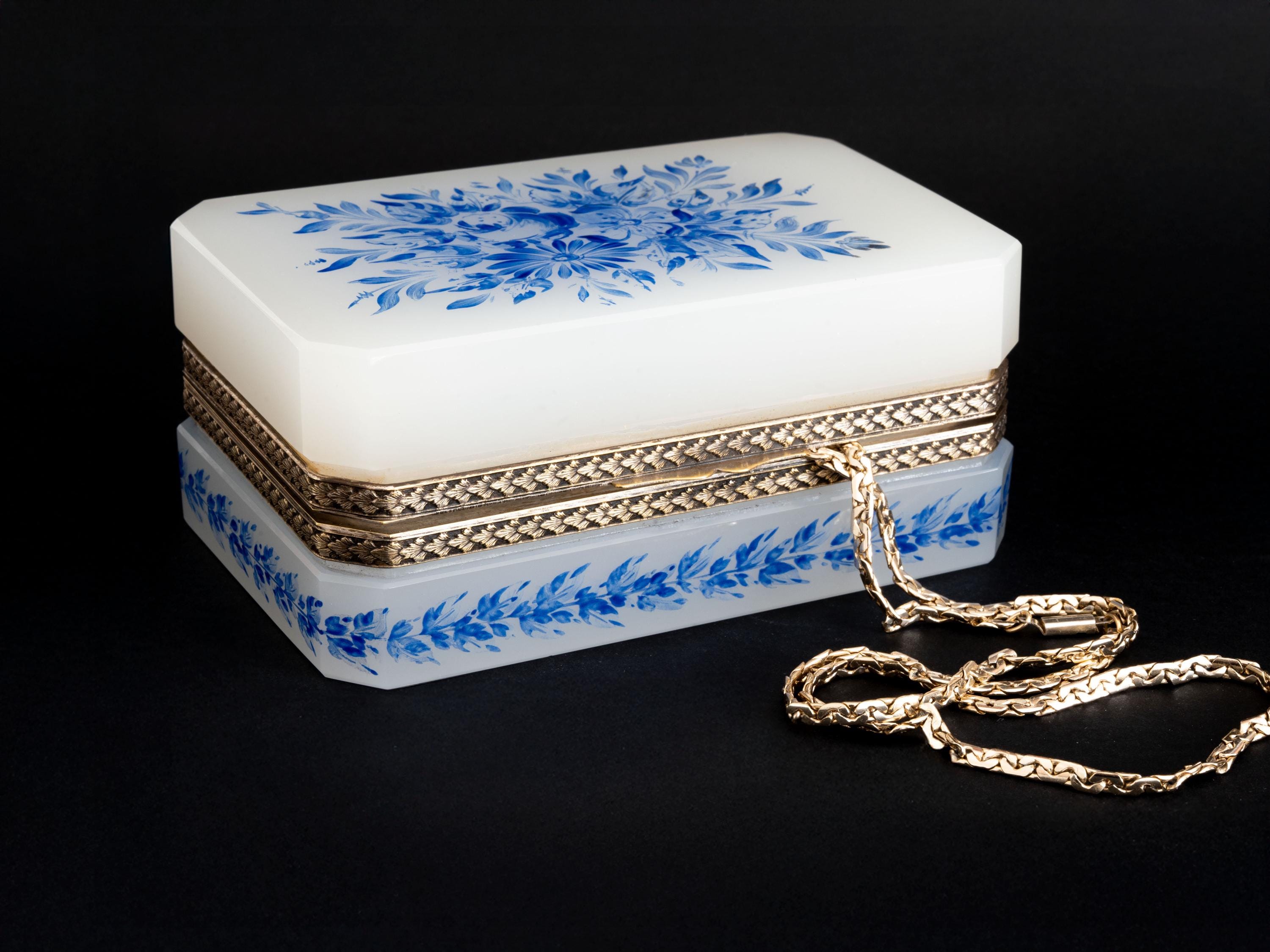 MURANO OPALINE FERRO ハイエナメル ハンドペイント 宝石箱