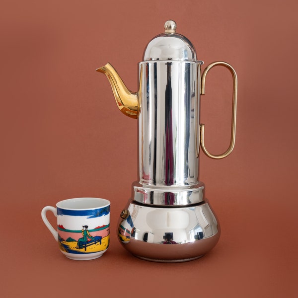 vintage rare « Chérie » moka italienne, cafetière expresso moderne de collection du milieu du siècle, fabriquée en Italie, cadeau pour les amateurs de café