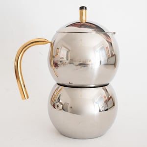 Vintage PALLINA Oro Tracanzan Alfa Italian Coffee Maker, Collectible Inox 18/10 Mid Century Modern Espresso Stovetop Moka Pot Made in Italy