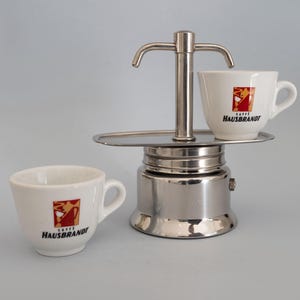 Vintage 2 Cups Italian Coffe Maker, Retro Minimalist Stainless Steel Double Espresso Maker Moka Pot Caffettiera, Gift for Coffee Lovers